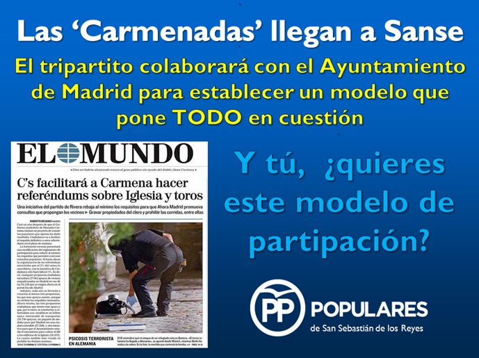 El tripartito apuesta por un modelo de participación para Sanse fracasado, que pone en cuestión nuestras tradiciones y que delega en los ciudadanos las decisiones que deben tomar los&nbsp;gobernantes