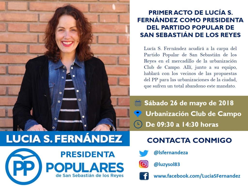 Primer acto de Lucía S. Fernández como presidenta del PP de San Sebastián de los Reyes este sábado en la urbanización Club de&nbsp;Campo