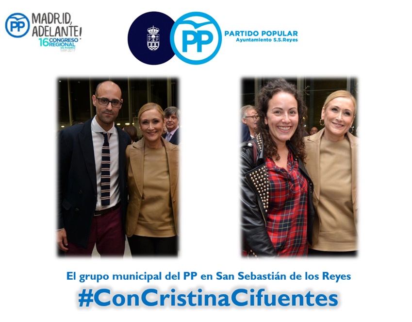 El grupo municipal del PP en San Sebastián de los Reyes apoya la candidatura de Cristina Cifuentes a liderar el PP de Madrid por su gran gestión, tanto al frente de la gestora regional como de la Comunidad de&nbsp;Madrid
