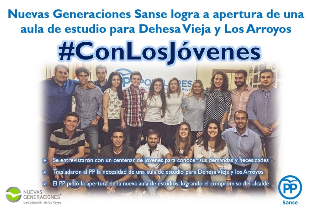 El PP logra el compromiso del alcalde para abrir un aula de estudio en la que los jóvenes de Los Arroyos y Dehesa Vieja preparen sus&nbsp;exámenes