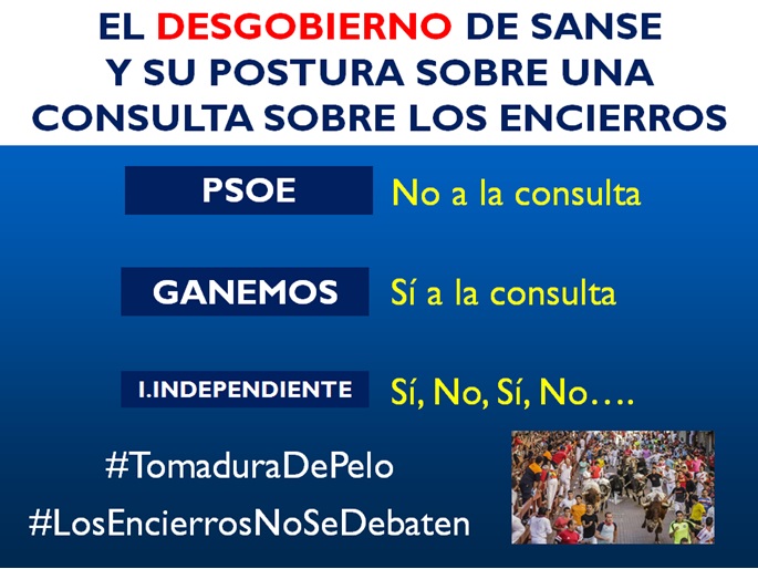 #PPSanse pide al alcalde que aclare de una vez si habrá consulta sobre los&nbsp;encierros
