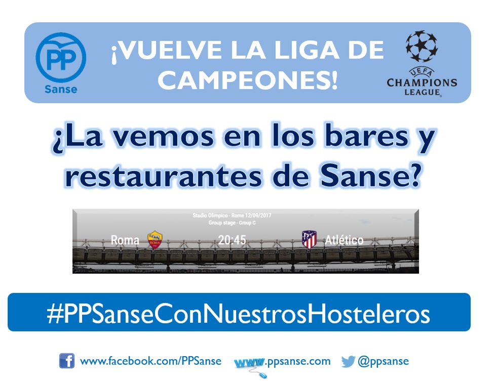 El Partido Popular retoma la campaña de apoyo al sector hostelero de San Sebastián de los Reyes con el inicio de la Liga de&nbsp;Campeones