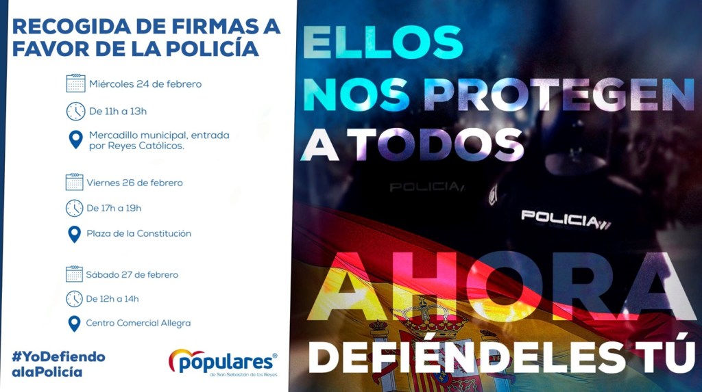 PP Sanse realizará 6 recogidas de firmas y un Comité Ejecutivo online abierto a sus 600 afiliados para defender la labor de las Fuerzas y Cuerpos de Seguridad del&nbsp;Estado