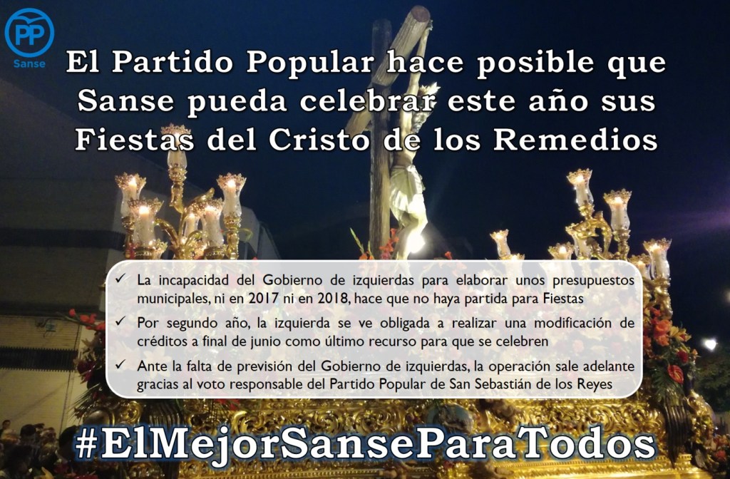 El PP de San Sebastián de los Reyes logra que las Fiestas del Cristo de los Remedios se puedan desarrollar este&nbsp;año