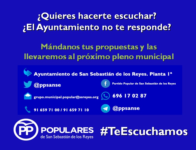 #PPSanse se hace eco en los plenos municipales de las propuestas de los vecinos a través de la iniciativa&nbsp;#TeEscuchamos